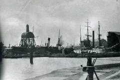 Goole's Ouse Dock, with a steam coaster and sailing ship, in 1890.