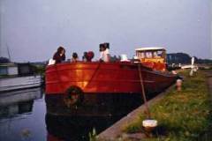 Moored motor barge