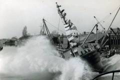 Launching the diesel tug West Riding.