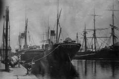 Two screw steamers in Goole's Railway Dock, circa 1890s.