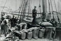 Discharging "bagging" wheat, Goole