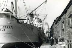 Loading/unloading a motor vessel in Goole Docks.