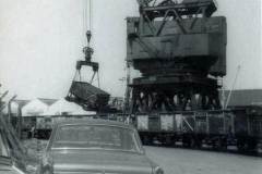 Loading coal into a ship in Goole Docks.