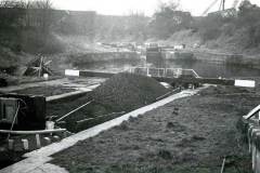 'West Country' size barge Elizabeth B rising up Thornhill Locks, Dewsbury.