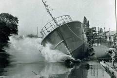 Launching the fishing vessel Kevarry.