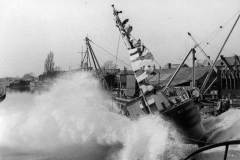 Launching the diesel tug West Riding.