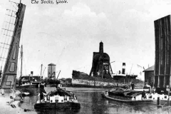 Goole's Ouse Dock, with the opened, original Lowther Bridge.