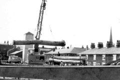 Discharging 3-ton beech logs in Goole Dcoks.