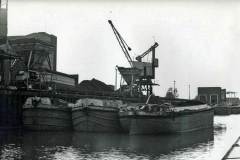 Moored barges