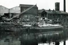 Moored barges