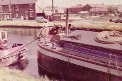 Moored barges