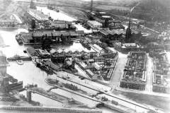 An aerial view of the town and docks of Goole.