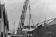 MV Coria preparing to resume the liner service from Goole to Delfzijl, Holland.