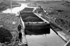 Cawood Hargreaves Ltd compartment boats working through a lock.