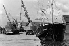 The MV Notos at the new quay in Goole's Ouse Dock.