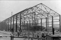 The newly erected frame of No 1 shed in Goole's South Dock. 