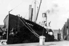 SS Corea is berthed on the south side of Railway Dock, Goole.