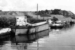 Moored barges