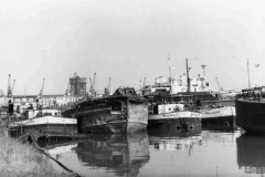 Moored barges